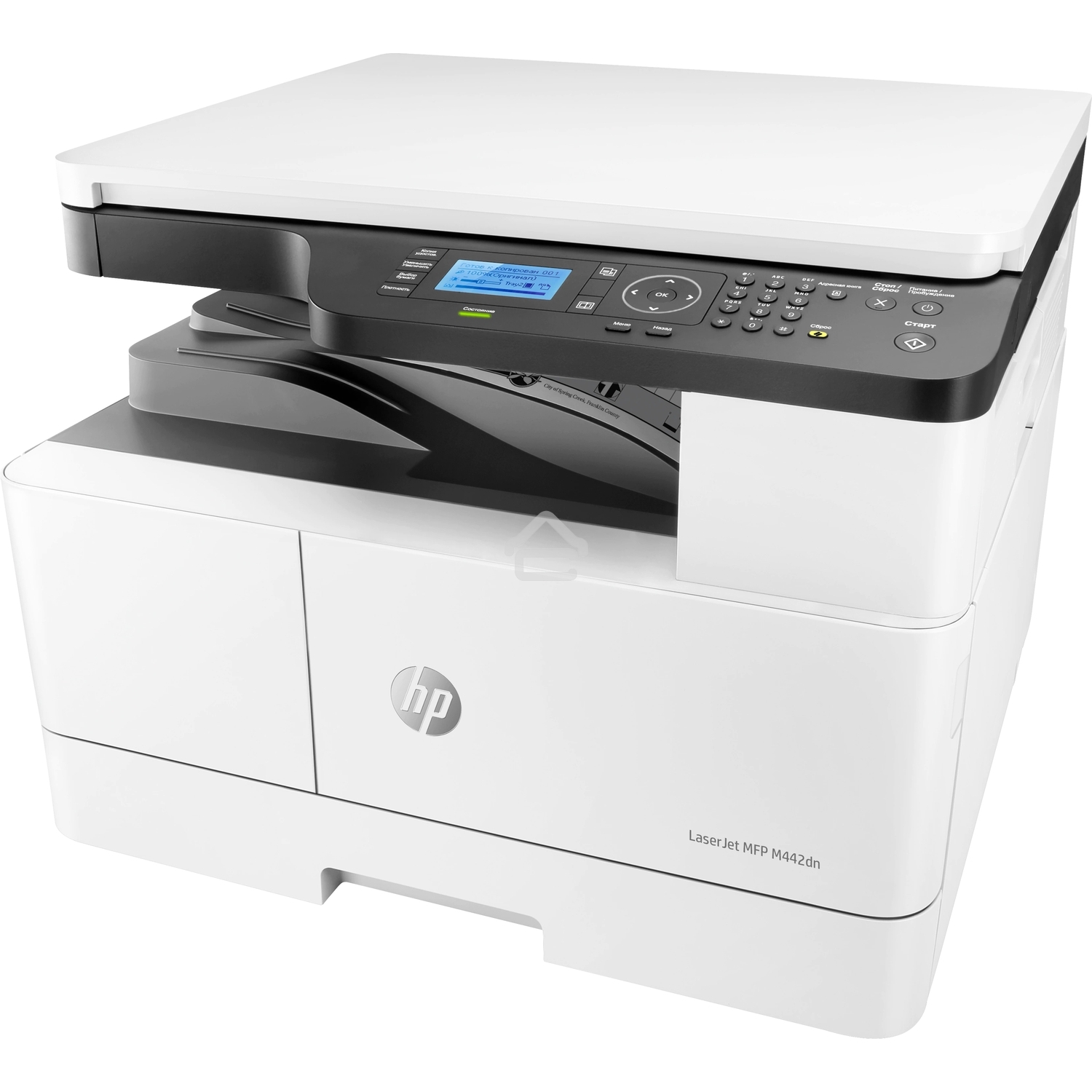 МФУ лазерный HP LaserJet M442dn (8AF71A), A3, ч/б, печ. до 24 стр/мин. (А4) до 13 стр/мин. (А3), 1200 x 1200 dpi (печать) 600x600dpi (скан.), USB, RJ-45