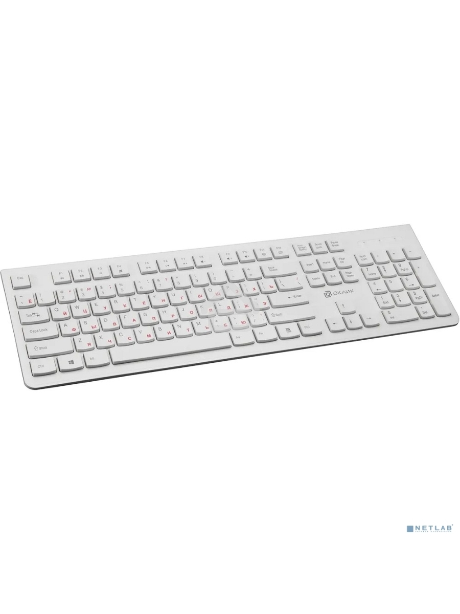 Клавиатура Oklick 505M белый USB slim