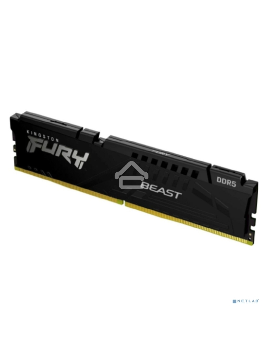 Оперативная память Kingston Fury Beast, DDR5, 8GB (1x8GB), 5600MHz, CL36, DIMM, с радиатором, черный