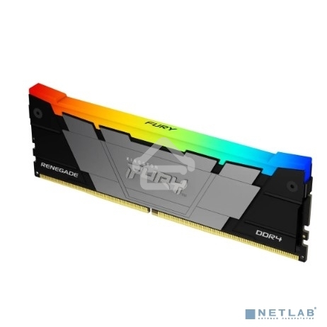 Оперативная память Kingston Fury Renegade, DDR4, 32GB (2x16GB), 3200MHz, CL16, DIMM, с радиатором, RGB, серебристый/черный