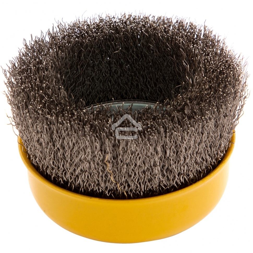 Щетка для УШМ Denzel 100 мм, М14, чашка, витая нержавеющая проволока 0,3 мм