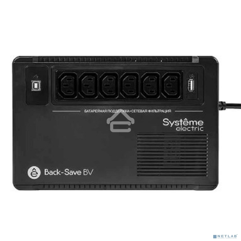Источник бесперебойного питания Systeme Electriс Back-Save, 600VA/360W, 230V, Line-Interactive, AVR, 6xC13 Outlets, USB charge(type A), USB