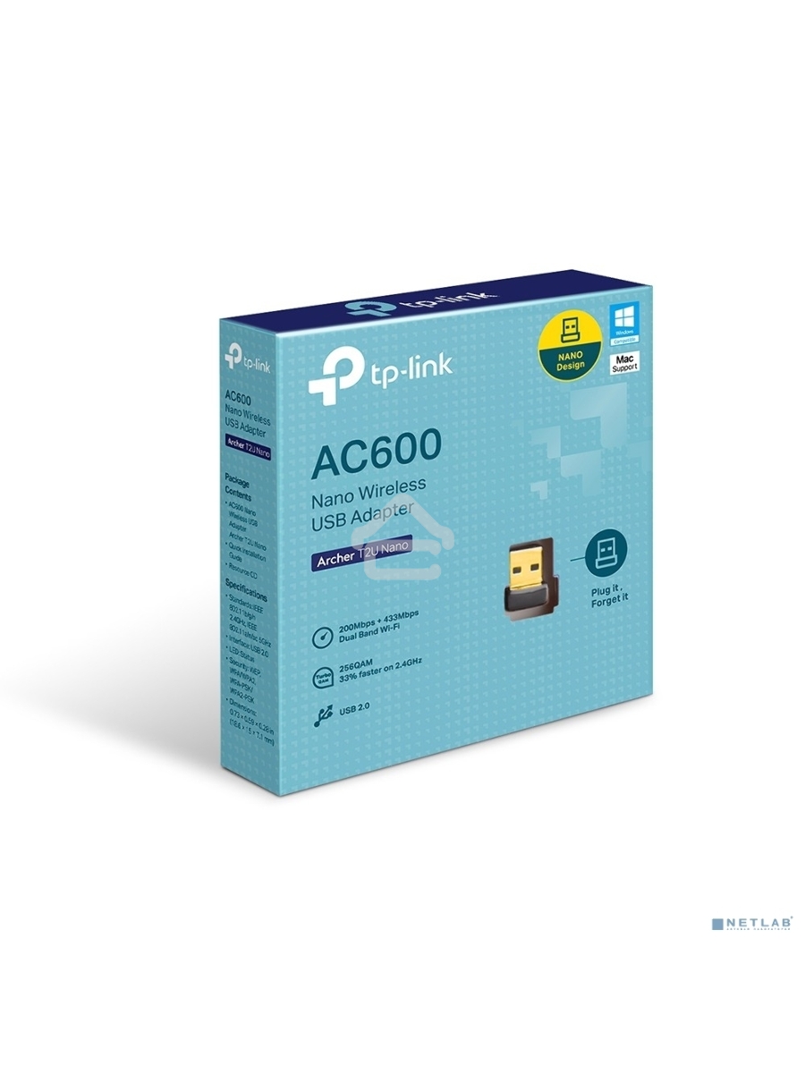 Адаптер TP-LINK Archer T2U NANO AC600 Nano Wi-Fi USB-адаптер