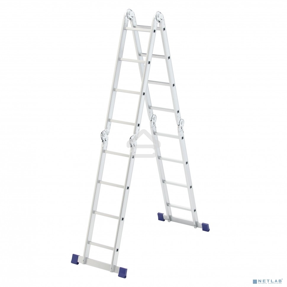 Лестница шарнирная алюминиевая Сибртех, 4х4