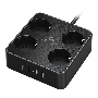 Сетевой фильтр Cablexpert Plate, PLT-4-C2U2-B-2, 4р, 10А, 2xType-C PD, 20Вт, 2xUSB, 2.4A, 2м, ур.защиты 4+, черный, коробка