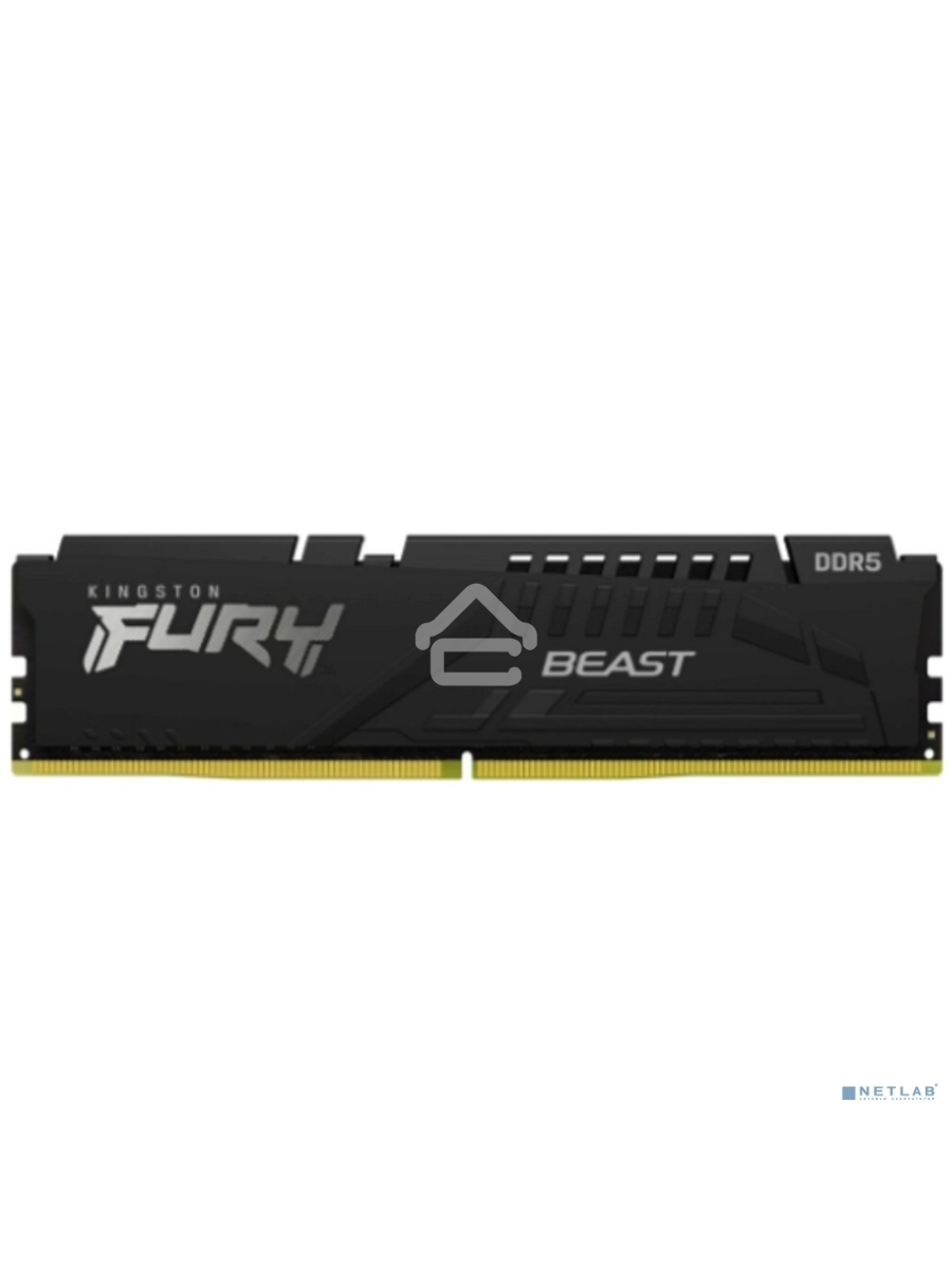 Оперативная память Kingston Fury Beast, DDR5, 8GB (1x8GB), 5600MHz, CL36, DIMM, с радиатором, черный