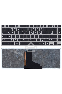 Клавиатура для ноутбука Toshiba M40T черная с серой рамкой и подсветкой