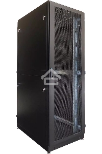 Шкаф серверный напольный 42U (800  1200) дверь перфорированная, задние двойные перфорированные, цвет черный