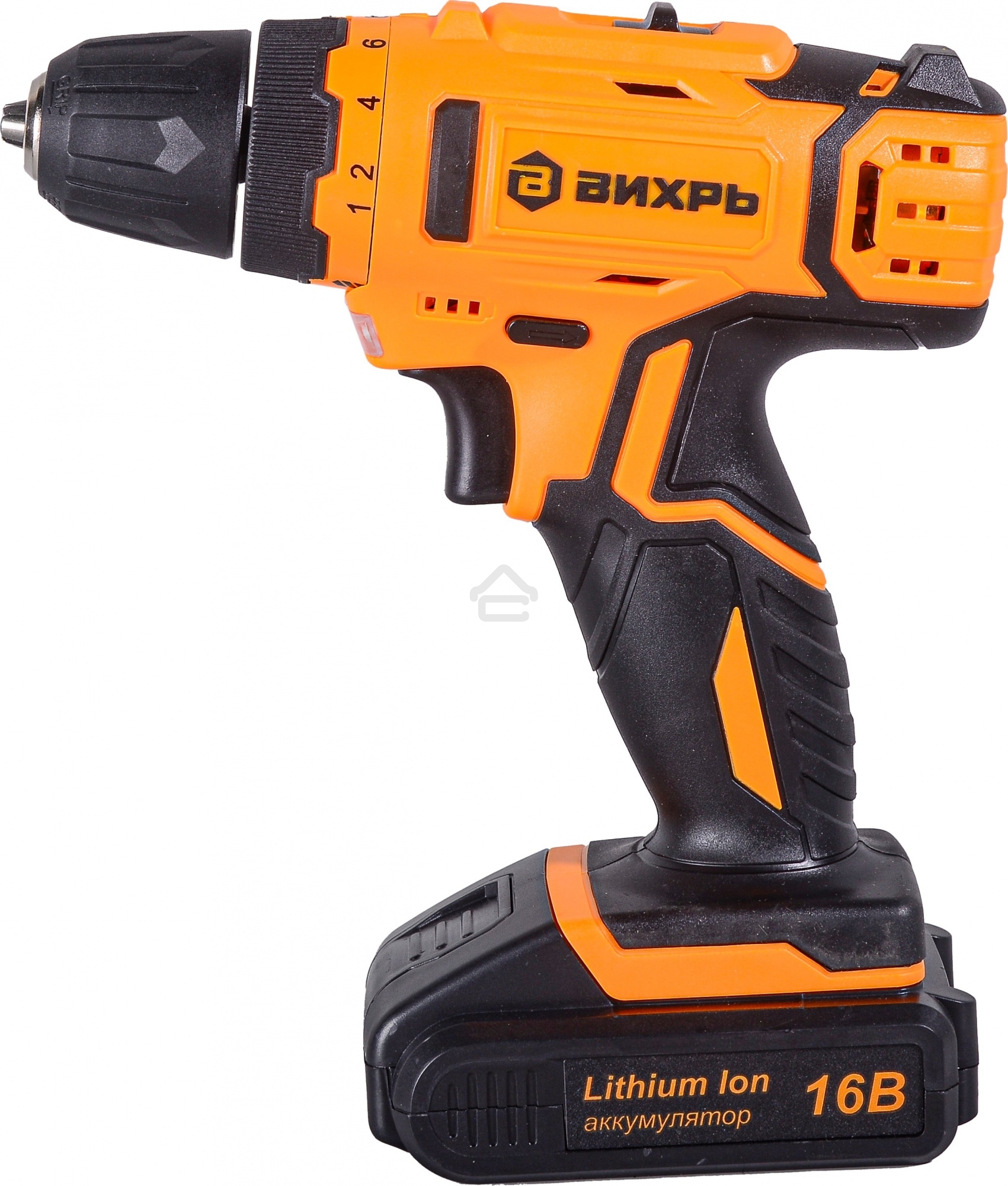 Дрель-шуруповерт аккумуляторная Вихрь ДА-16Л-2КА 72/14/49, Аккумуляторная, 16В, 2 АКБ, Кейс
