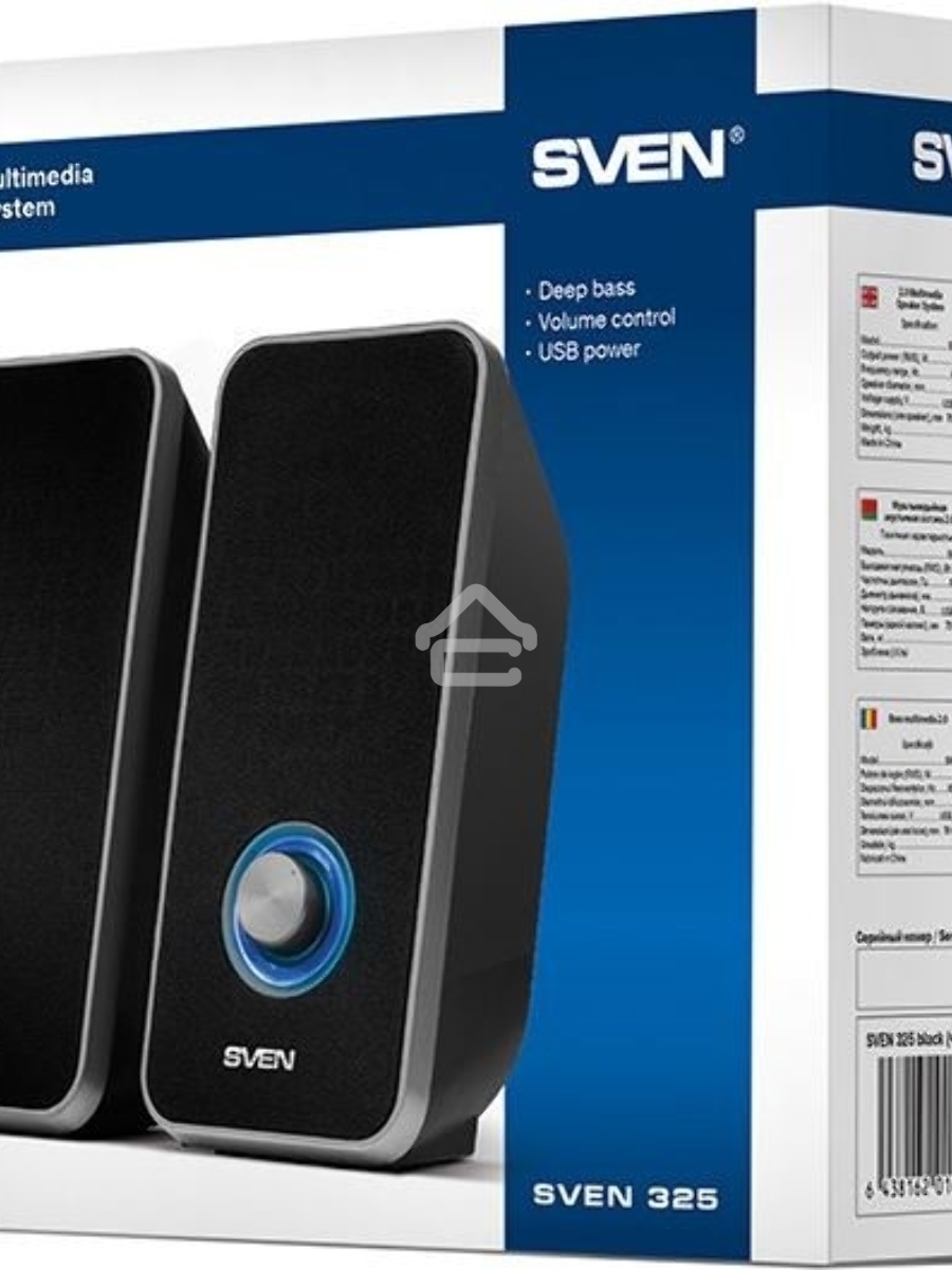 Акустическая система 2.0 SVEN 325, чёрный, USB, мощность 2x3 Вт(RMS) SVEN 325, чёрный, USB, акустическая система 2.0, мощность 2x3 Вт(RMS)