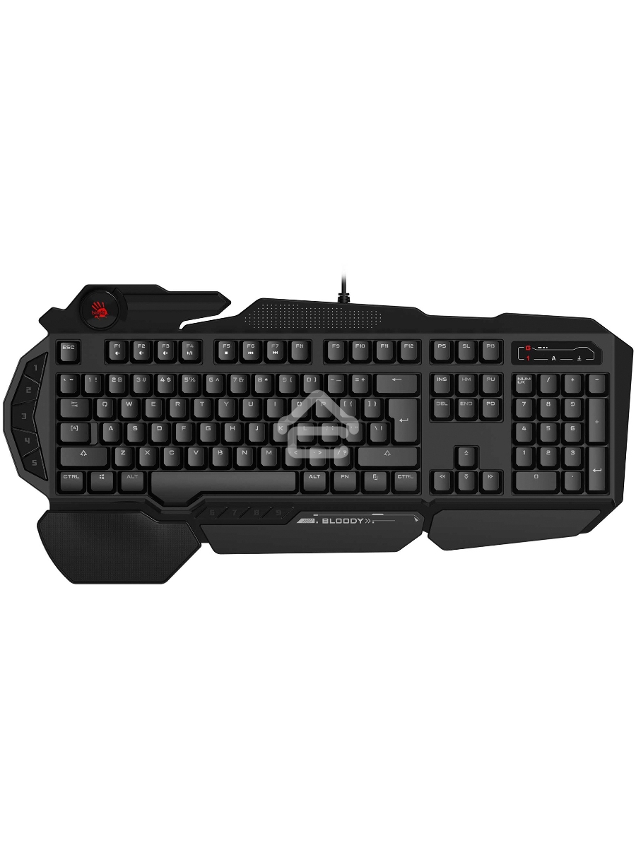 Клавиатура A4Tech Bloody B310N черный USB Multimedia for gamer LED (подставка для запястий) (B310N)