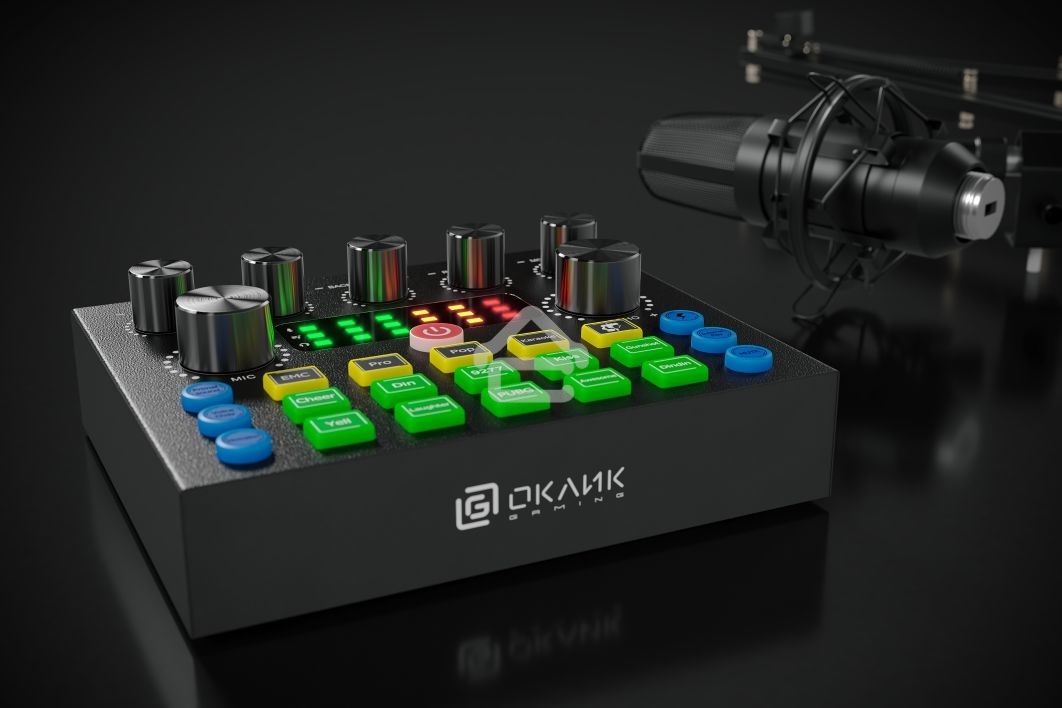 Микрофон проводной Оклик SM-600G 2.5м черный