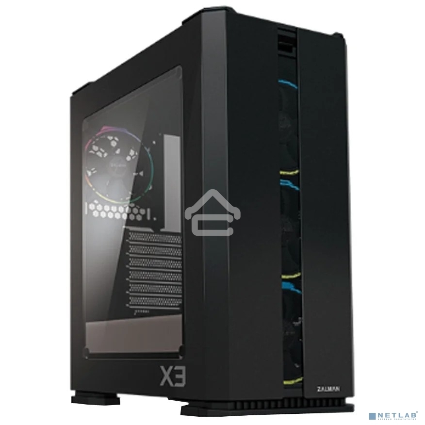 Компьютерный корпус ZALMAN X3, ATX, BLACK, WINDOW, 2x3.5