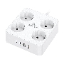 Сетевой фильтр Cablexpert Plate, PLT-4-C2U2-W-3, 4р, 10А, 2xType-C PD, 20Вт, 2xUSB, 2.4A, 3м, ур.защиты 4+, белый, коробка
