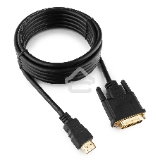 Кабель HDMI-DVI Cablexpert CC-HDMI-DVI-10, 19M/19M, single link, медь, позол.разъемы, экран, 3.0м, черный, пакет