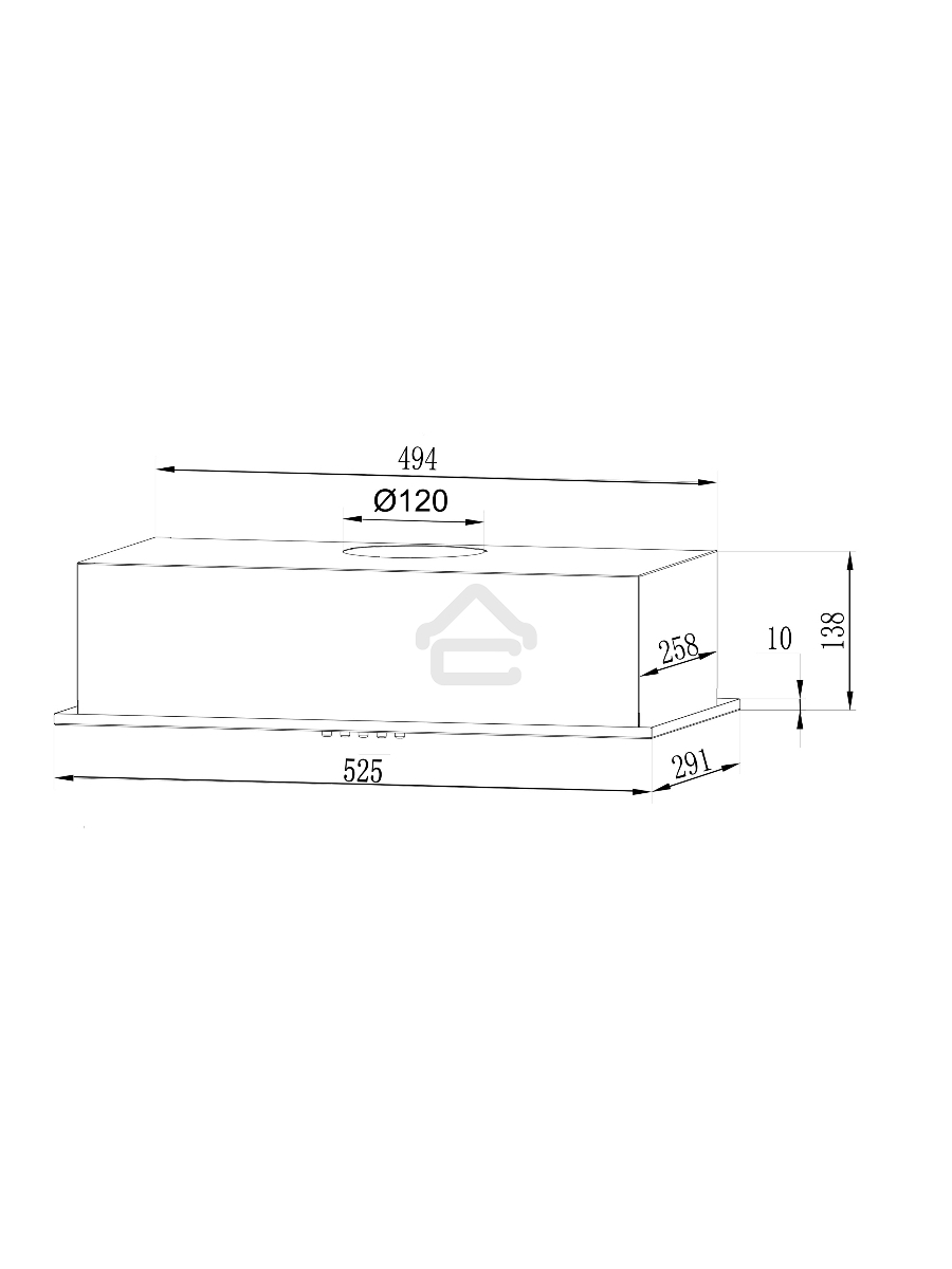 Вытяжка встраиваемая LEX GS Bloc LIGHT 600 белый управление: кнопочное (1 мотор)