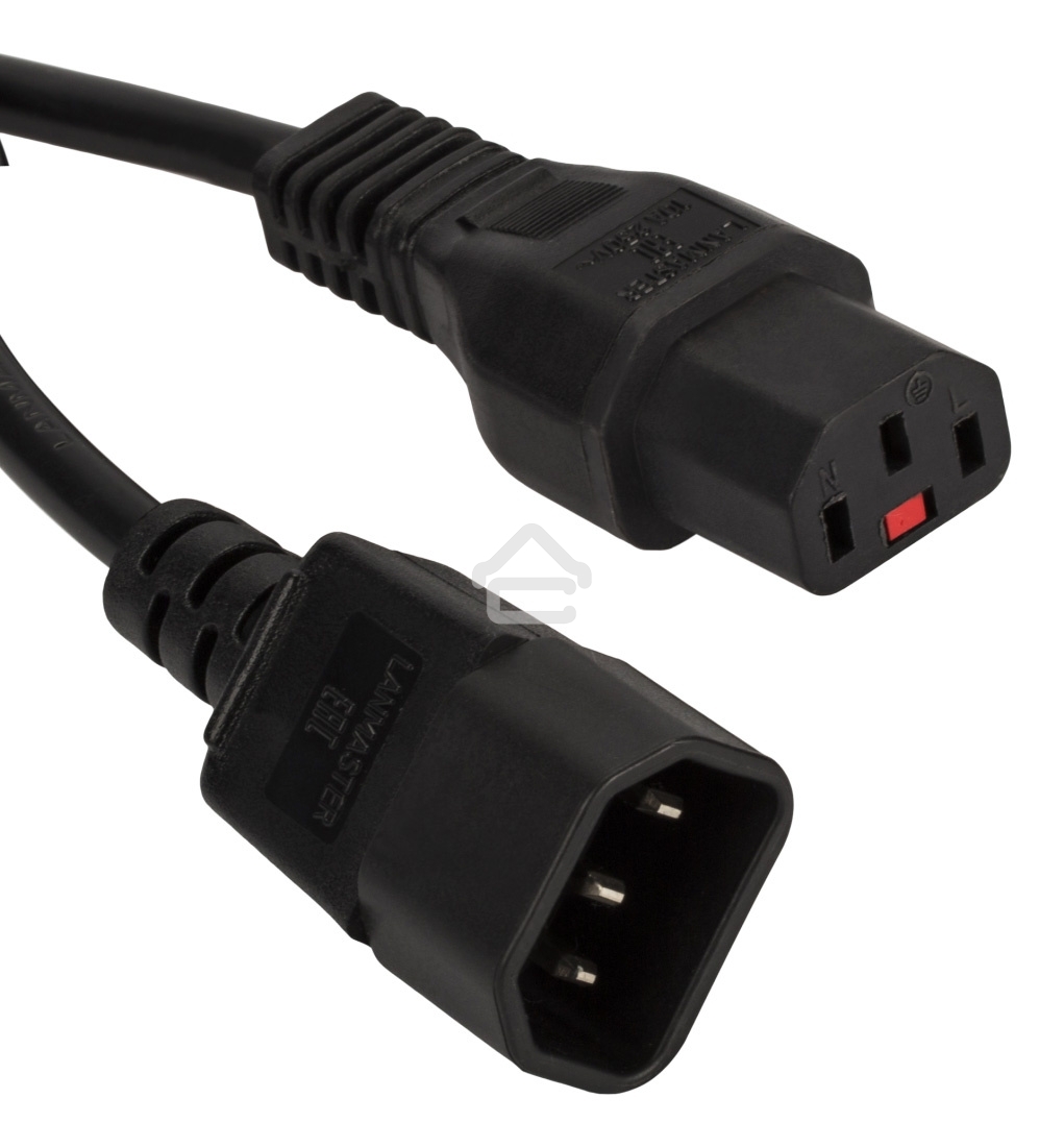 Шнур питания Lanmaster C13-C14, 3х0.75, 220В, 10А, черный, 3 метра