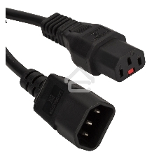 Шнур питания Lanmaster C13-C14, 3х0.75, 220В, 10А, черный, 3 метра