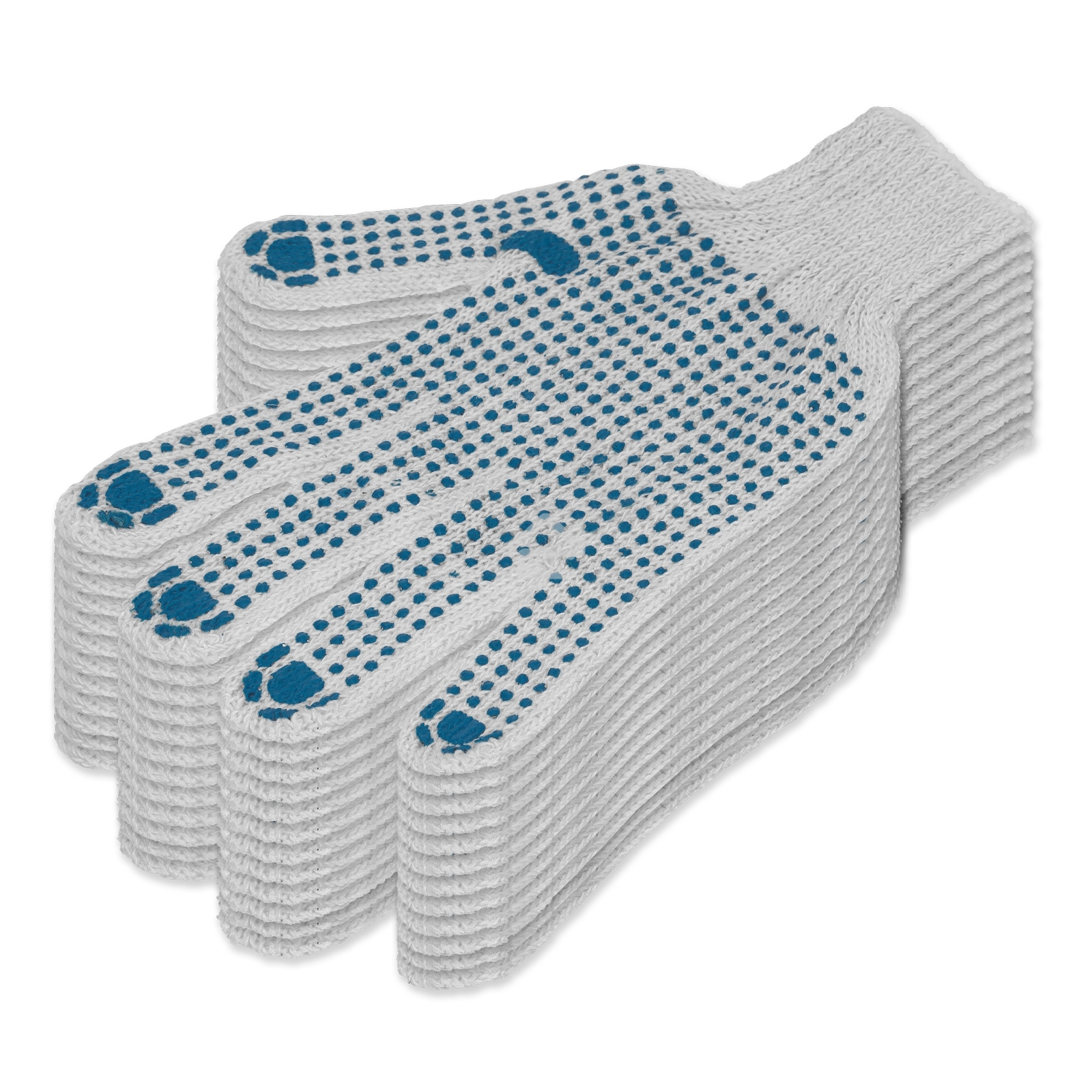 Перчатки трикотажные для ремонтных и строительных работ, с ПВХ точкой, 6 пар. Россия