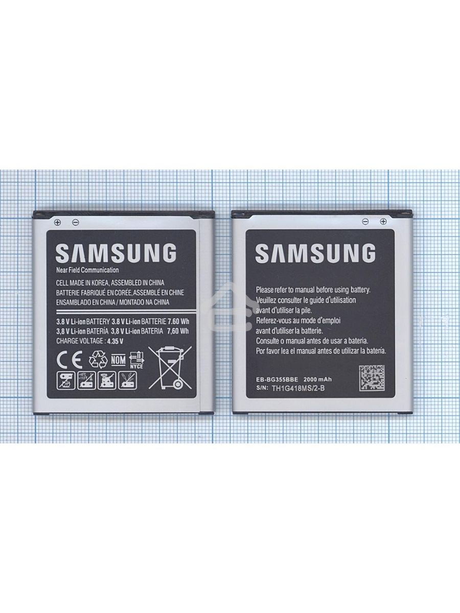 Аккумуляторная батарея EB-BG355BBE для Samsung SM-G355H/DS Galaxy Core 2 Duos/SM-G3559 3.8V 7.60Wh