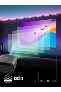 Проектор Cactus CS-PRC.07WT.Full HD-A LCD 9400Lm LS 350Lm ANSI (1920x1080) 2000:1 ресурс лампы:50000часов 1xUSB typeA 1xHDMI 1кг