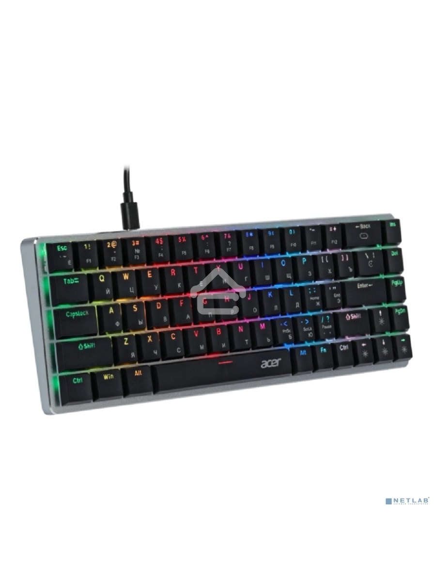Клавиатура Acer OKW302 (ZL.KBDCC.01C) проводная, USB, серебристый