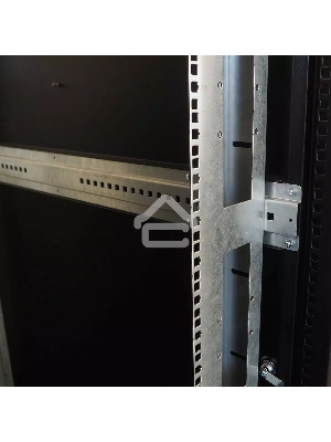 Шкаф серверный напольный 42U (800  1200) дверь перфорированная, задние двойные перфорированные, цвет черный
