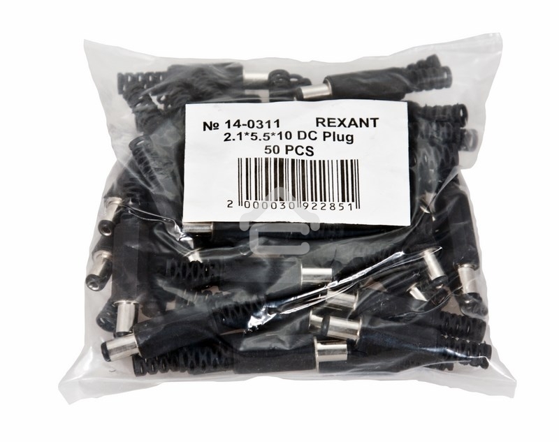 Разъем питания Rexant штекер 2.1х5.5х10мм