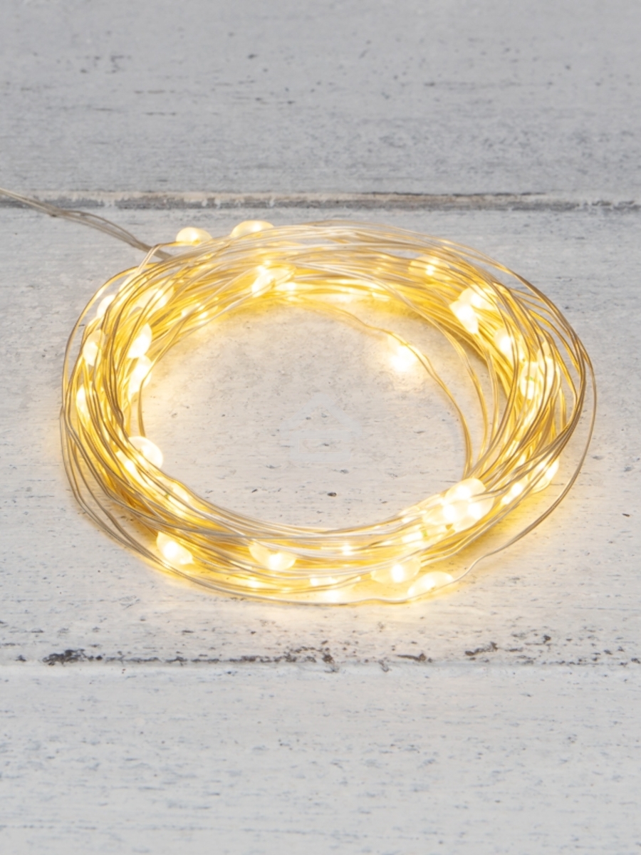 Гирлянда «Роса» 5 м, 50 LED, USB, теплое белое свечение NEON-NIGHT