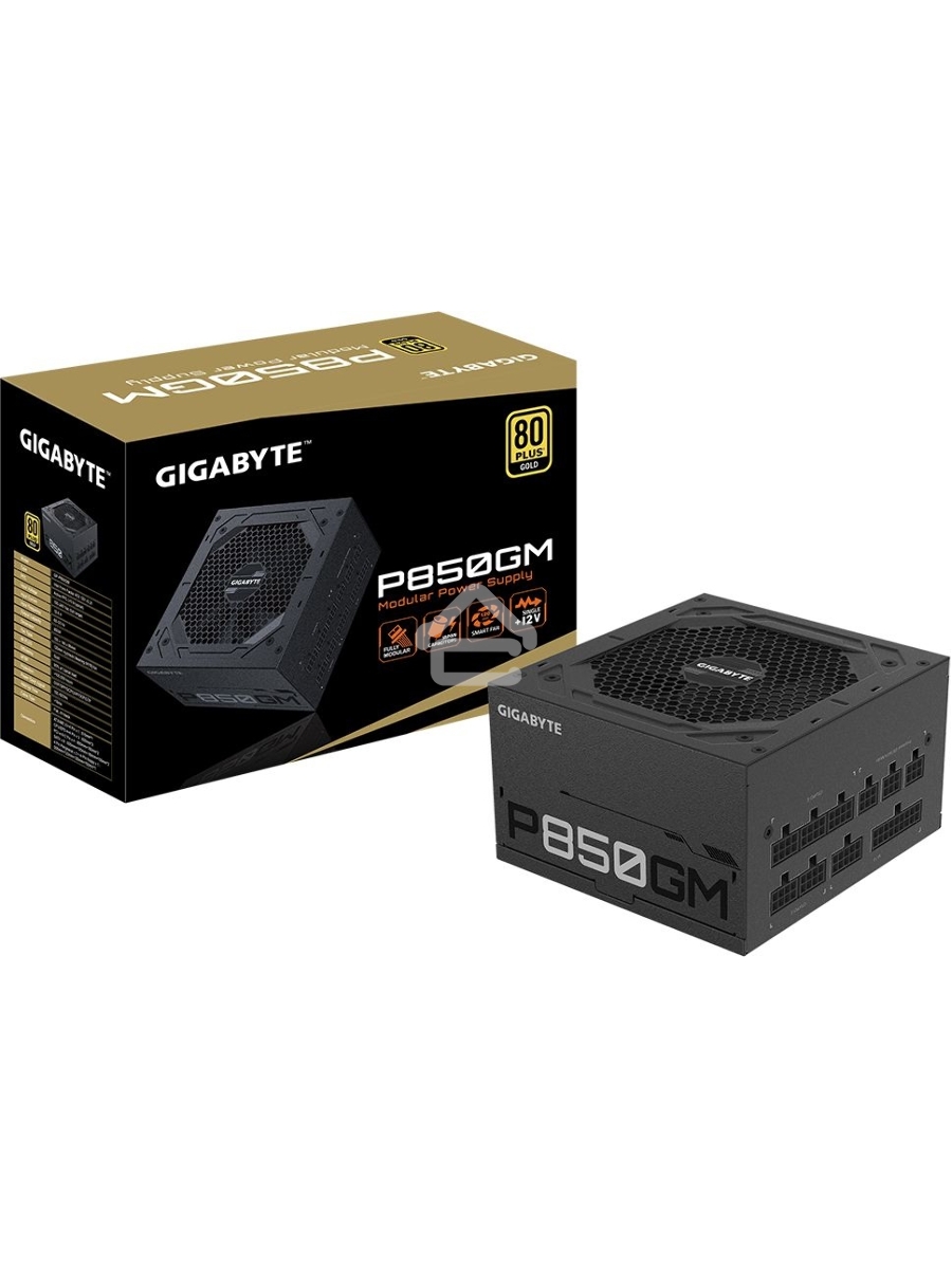 Блок питания Gigabyte GP-P850GM RTL, 850Вт, 80 PLUS Gold, 120мм, модульный, черный