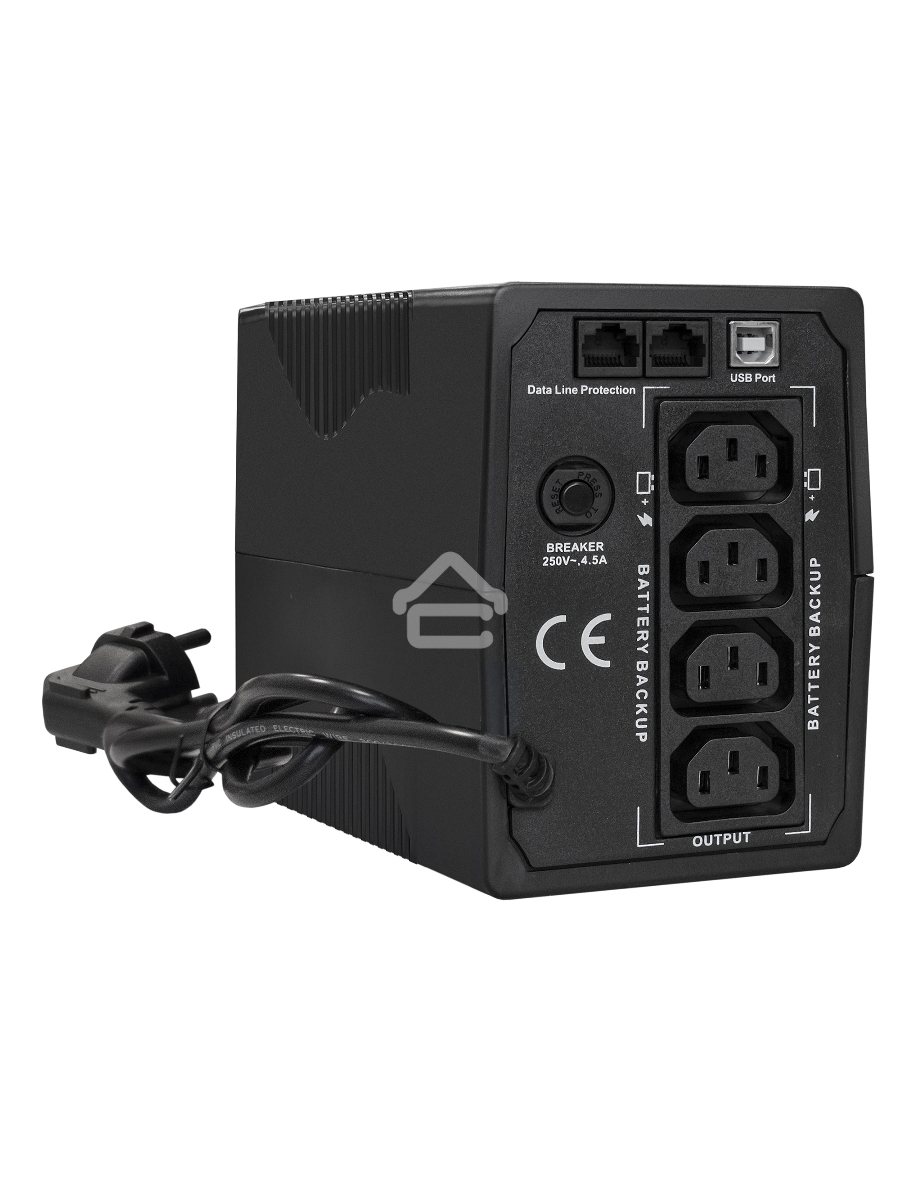 Источник бесперебойного питания ExeGate Power Back BNB-1000.LED.AVR.4C13.RJ.USB <1000VA/550W, LED, AVR, 4*C13, RJ45/11,USB, Black>
