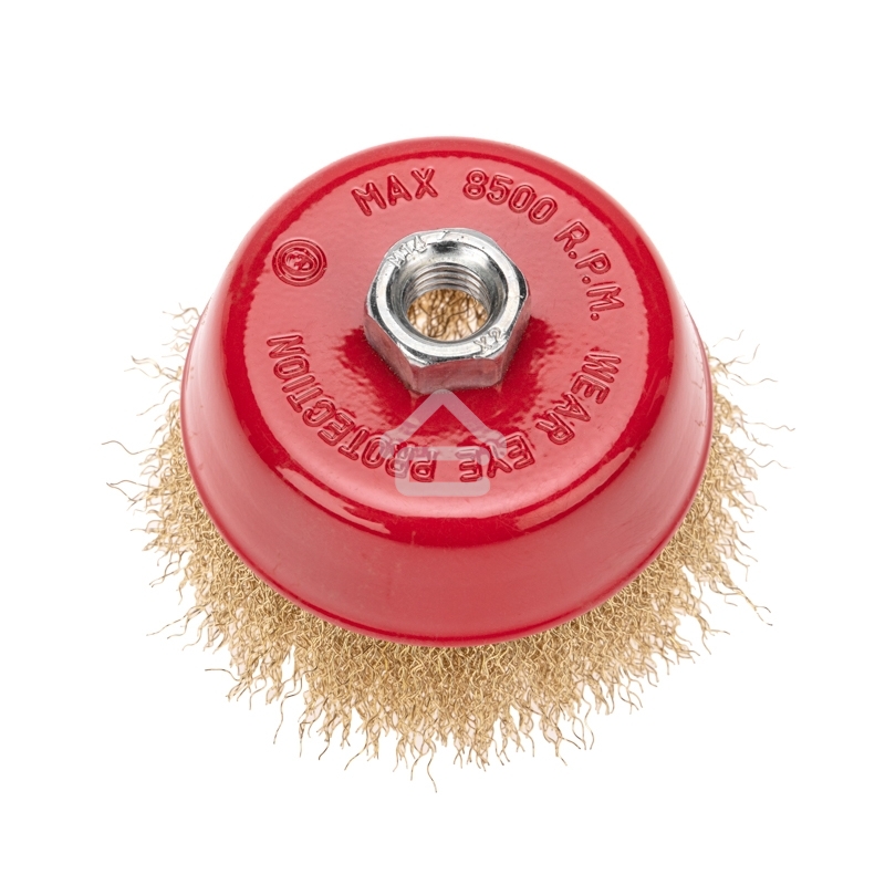 Щетка чашечная для УШМ Kranz латунированная проволока 100 мм М14