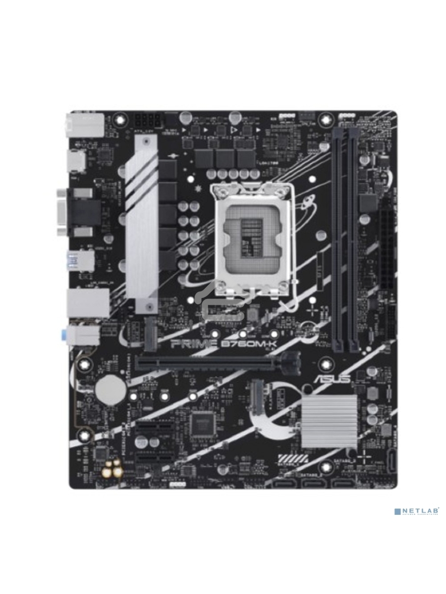 Материнская плата ASUS PRIME B760M-K, LGA 1700, Intel B760, 2xDDR5, 4xSATA, 2xM.2, 1xPCIe 4.0 x16, 2xPCIe x1, 1xHDMI, 1xVGA, 1x 2.5Gb LAN, 2xUSB-A 3.2 Gen 1, 2xUSB-A 2.0, 3x3.5 мм, 7.1, mATX