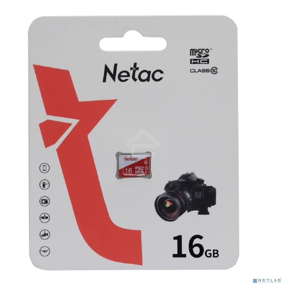 Флеш карта microSDHC 16Gb Netac P500 ECO (50/95 Mb/s, no adapter) (NT02P500ECO-016G-S)