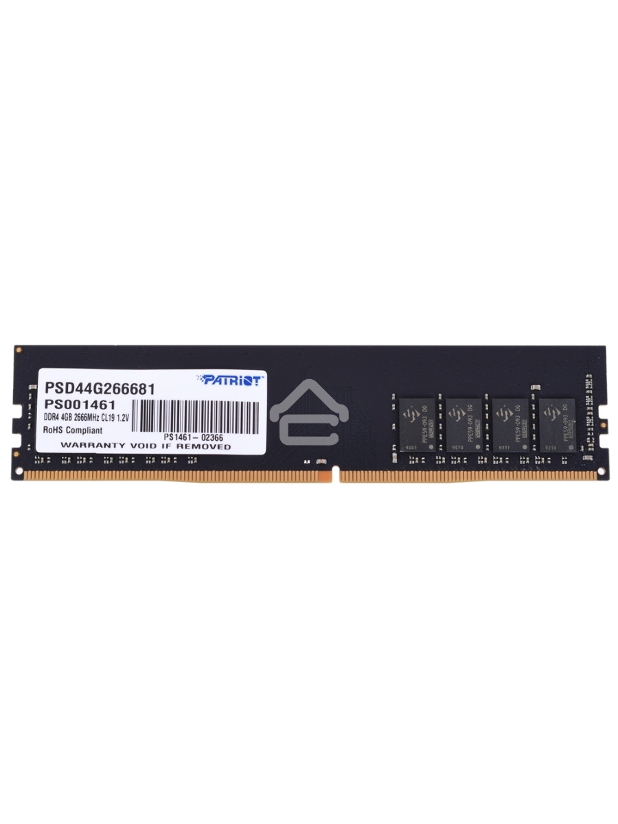 Оперативная память Patriot Signature, DDR4, 4GB (1x4 GB), 2666 MHz, CL19, DIMM