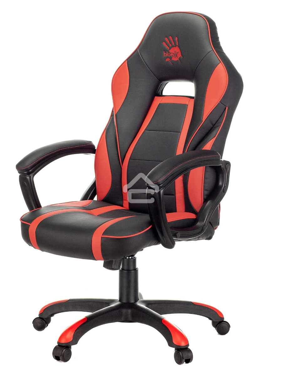 Кресло игровое A4Tech Bloody GC-350 черный/красный эко.кожа крестовина