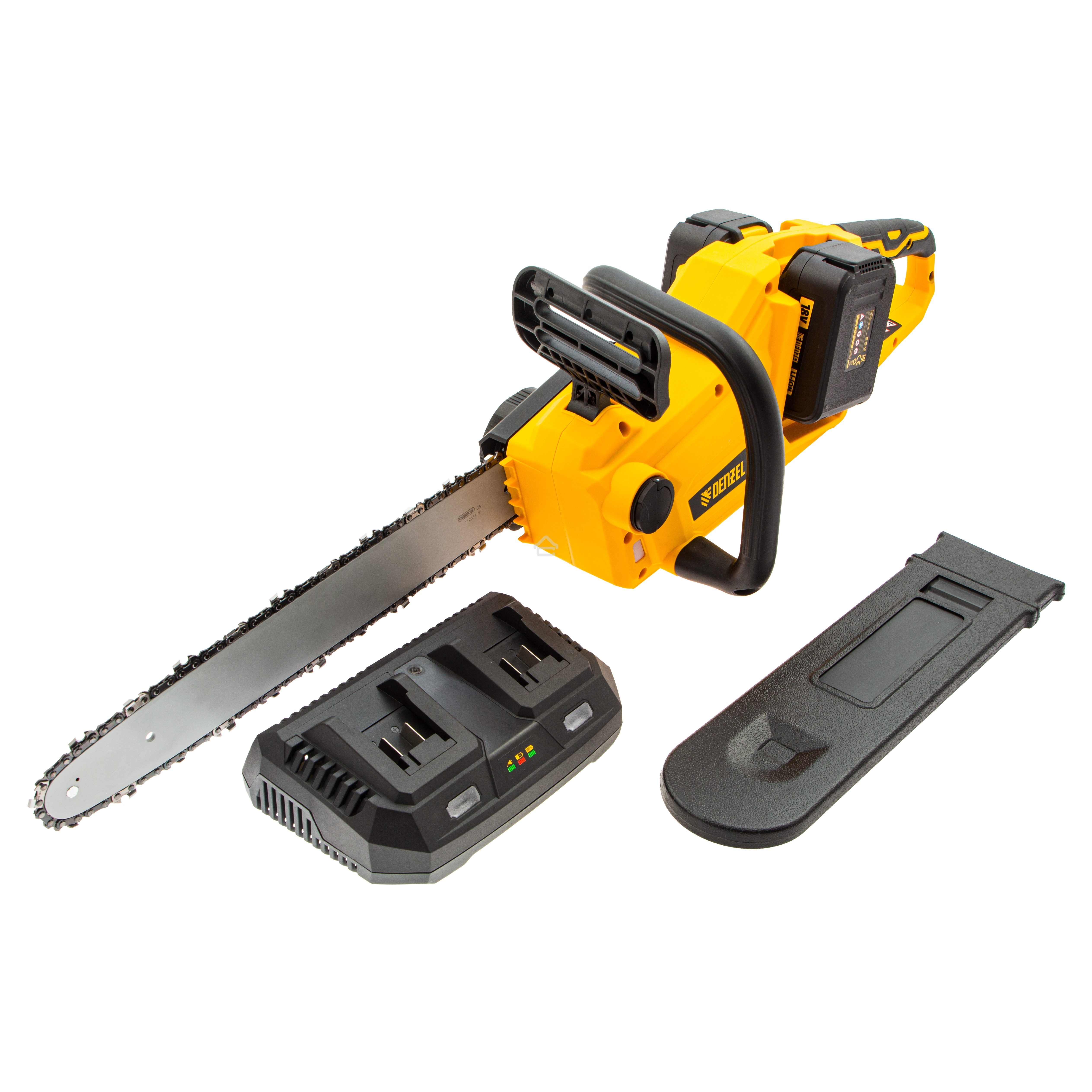 Цепная пила аккумуляторная бесщет. Denzel RCS400-36, Li-ion, 36 В, 4 А·ч, шина 400 мм/ 58610