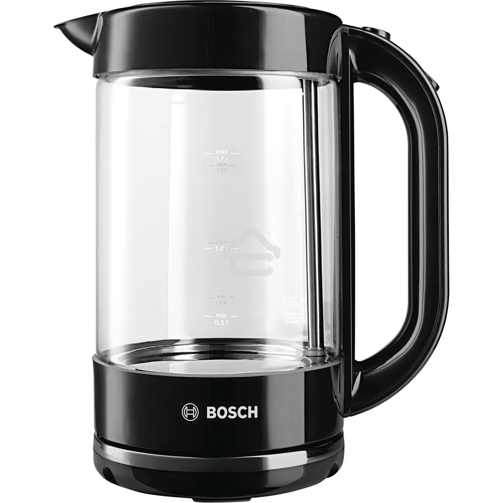 Чайник электрический Bosch TWK70B03 1.7 л, 2400 Вт, черный (корпус: стекло)