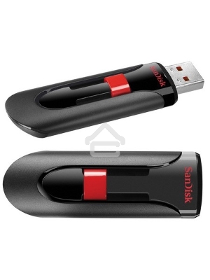Флеш диск Sandisk 64Gb Cruzer Glide SDCZ60-064G-B35 USB2.0 черный/красный