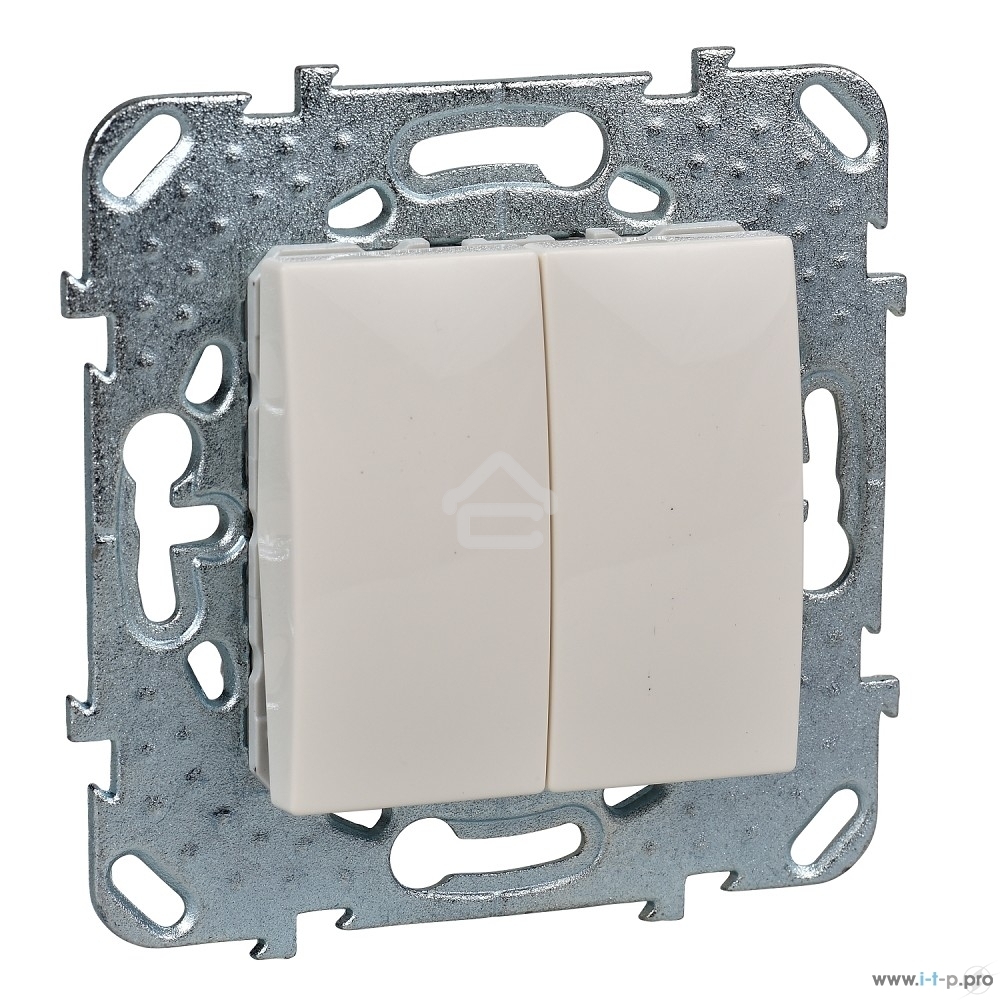 Выключатель Schneider-electric MGU5.211.25ZD UNICA 2-клавишный, сх. 5, бежевый