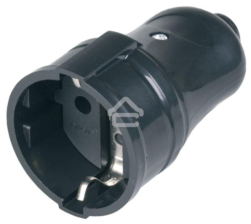 Розетка Iek ERP10-16-01-K02 РПп10-02-Ст разборная прямая с з/к 16А черная