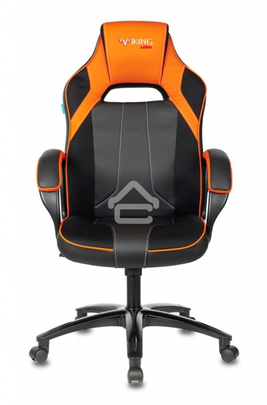 Кресло игровое Бюрократ VIKING 2 AERO ORANGE черный/оранжевый, искусст.кожа/ткань