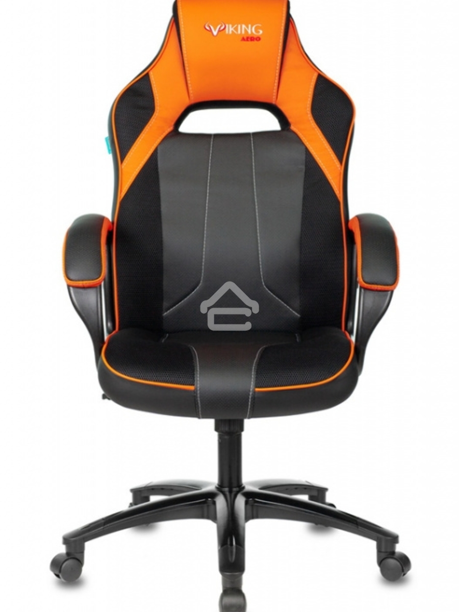 Кресло игровое Бюрократ VIKING 2 AERO ORANGE черный/оранжевый, искусст.кожа/ткань