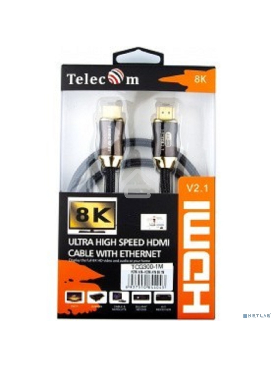 Кабель HDMI-HDMI 1M V2.1 TCG300-1M TELECOM