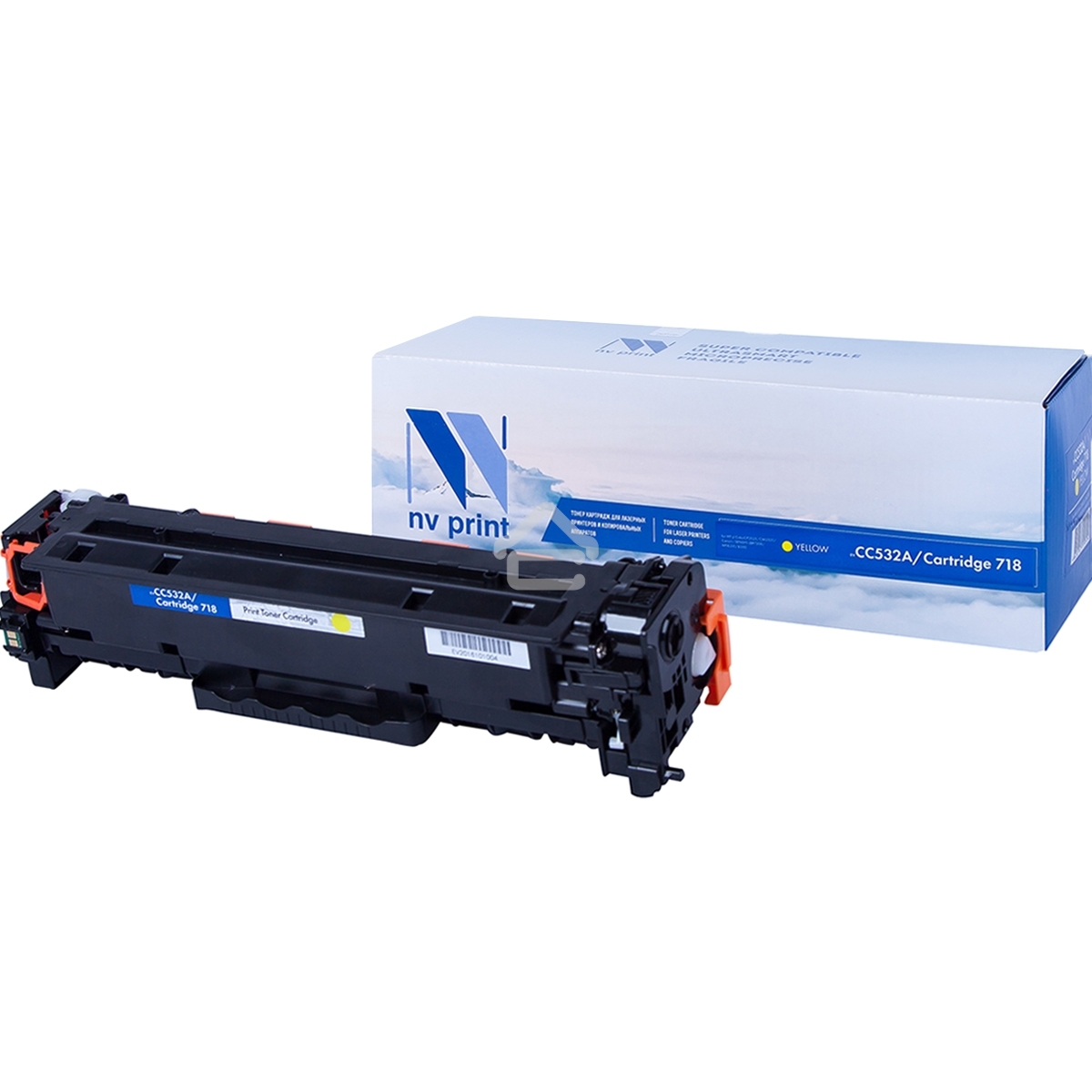 Картридж лазерный NVPrint совместимый HP CC532A/Canon718 Yellow для LJ Color CP2025/Canon i-SENSYSLBP-7200C(2800k)