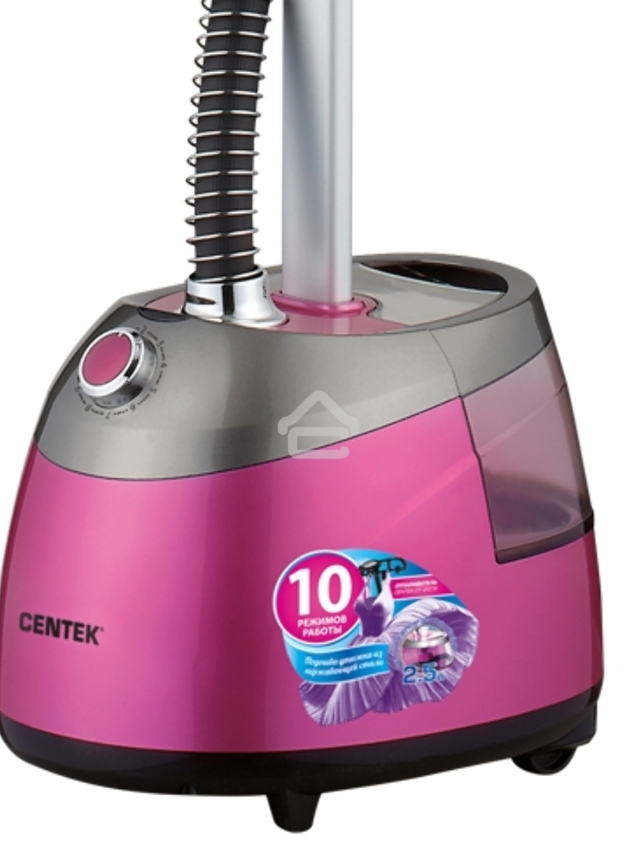 Отпариватель напольный Centek CT-2379 (розовый) 2200Вт, 2.5л БОЛЬШОЙ БАК, 40г/мин,10 режимов, алюм.ш
