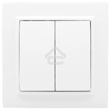 Выключатель 2-клавишный СП,10А, белый EKF Basic Минск