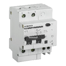 Выключатель автоматический дифференциального тока 2п 25А 30мА АД12 GENERICA ИЭК MAD15-2-025-C-030