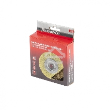 Щетка Matrix для УШМ, 100 мм, М14, плоская, латунированная витая проволока