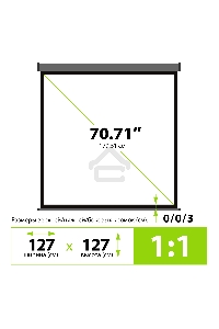 Экран Cactus 127x127см Wallscreen CS-PSW-127X127-SG 1:1 настенно-потолочный рулонный серый
